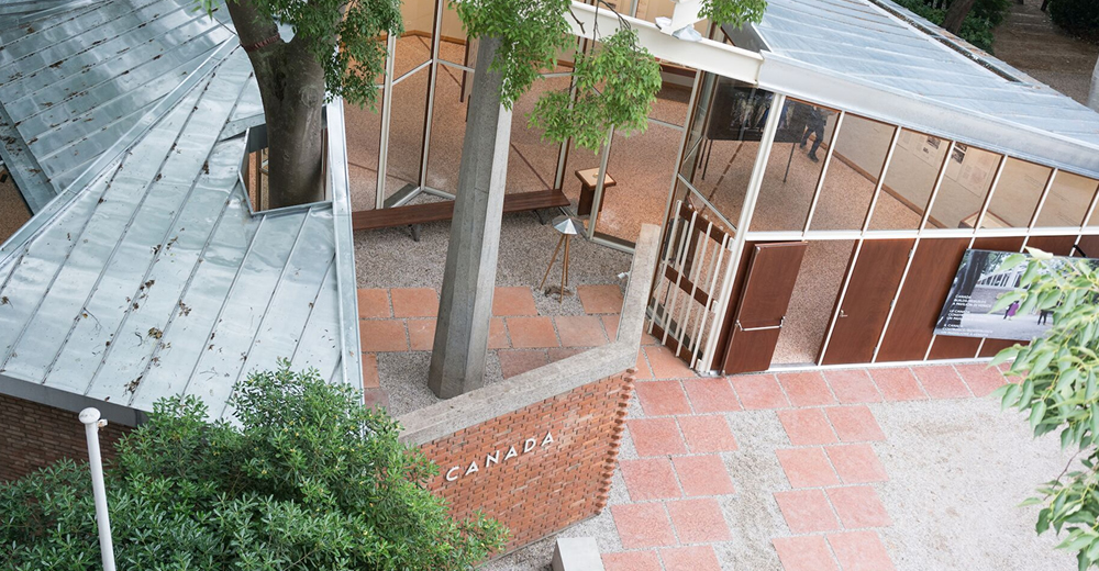 Canada Pavilion exterior view of newly restored pavilion in May 2018.