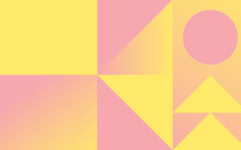 Yellow and pink graphic.